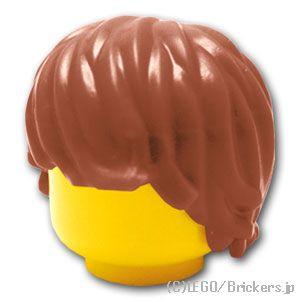 レゴ パーツ ばら売り #87991 ミニフィグ ヘア - ナチュラルヘア：ブラウン | LEGOの...