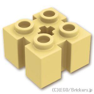 レゴ パーツ ばら売り #90258 ブロック 2 x 2 - 縦溝 / 軸穴：タン | LEGOの...