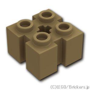 レゴ パーツ ばら売り #90258 ブロック 2 x 2 - 縦溝 / 軸穴：ダークタン | LE...