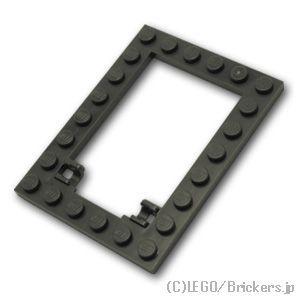 レゴ パーツ ばら売り #92107 プレート 6 x 8 - トラップドア フレーム (ロングピンホルダー)：ブラック | LEGOの部品