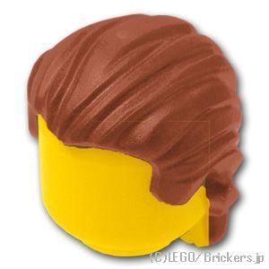 レゴ パーツ ばら売り #95226 ミニフィグ ヘア - オールバックとショートポニーテール：ブラ...