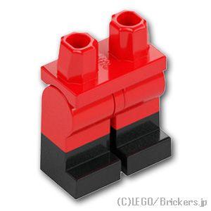 レゴ パーツ ばら売り #970c00pb0411 ミニフィグ レッグ - ブラックブーツ：レッド ...