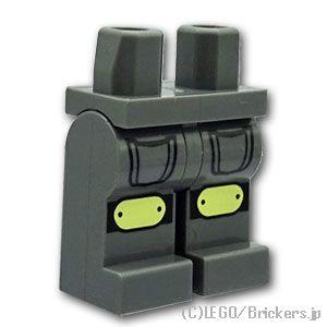 レゴ パーツ ばら売り #970c00pb1662 ミニフィグ レッグ - 黒いポケットに膝パッド：...