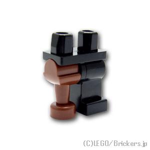 レゴ パーツ ばら売り #970d09 ミニフィグ レッグ - 黒い左脚と海賊の義足：ブラック | LEGOの部品 ミニフィギュア 足
