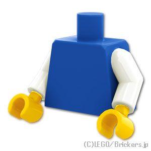 レゴ 体 パーツ ばら売り #973 トルソー - ホワイトアーム：ブルー | LEGOの部品 ミニフィギュア ボディ 人形｜brickers