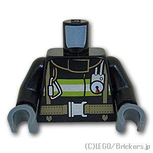 レゴ パーツ ばら売り #973pb1302c01 トルソー - 消防隊員：ブラック | LEGOの...