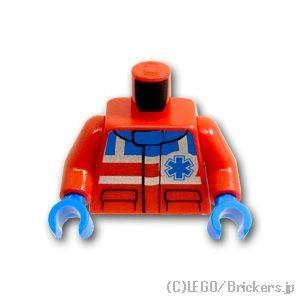 レゴ 体 パーツ ばら売り #973 トルソー - 救急救命士 ストライプジャケット：レッド | L...