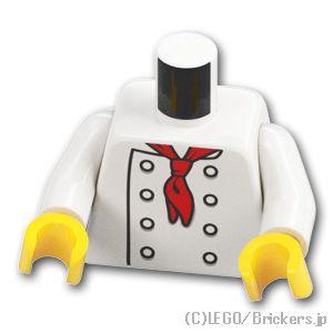 レゴ パーツ ばら売り #973pb3863c01 トルソー - 赤いネッカチーフのシェフ：ホワイト...
