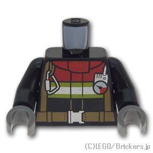 レゴ パーツ ばら売り #973pb4114c01 トルソー - 消防服 タクティカルベルト：ブラッ...
