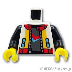 レゴ パーツ ばら売り #973pb5304c01 トルソー - シルバーのジッパーに背中模様に黒の...