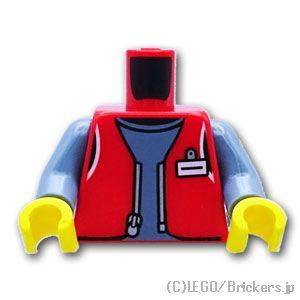 レゴ パーツ ばら売り #973pb5813c01 トルソー - 赤いベストの作業服：レッド | L...