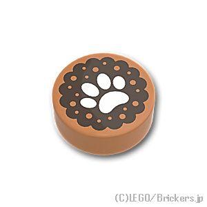 レゴ パーツ ばら売り #98138pb055 ラウンド タイル 1 x 1 - 動物の足跡：ミディ...