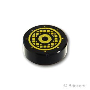 レゴ パーツ ばら売り #98138pb064 タイル ラウンド 1 x 1 - スピーカーグリル：ブラック | LEGOの部品