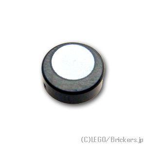 レゴ パーツ ばら売り #98138pb074 ラウンド タイル 1 x 1 - ホワイトアイ：ブラ...