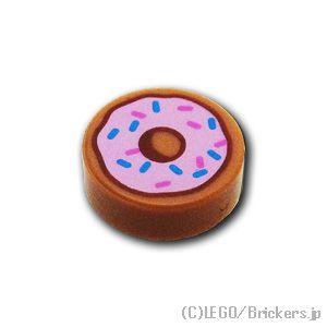 レゴ パーツ ばら売り #98138pb182 ラウンド タイル 1 x 1 - ドーナツ：ミディア...