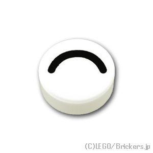 レゴ パーツ ばら売り #98138pb364 タイル ラウンド 1 x 1 - 目を閉じた笑顔：ホワイト | LEGOの部品