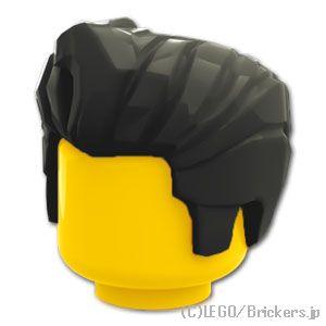 レゴ パーツ ばら売り #98371 ミニフィグ ヘア - ソフトリーゼント：ブラック | LEGOの部品｜brickers