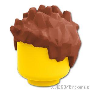 レゴ パーツ 髪 ばら売り #98385 ミニフィグ ヘア - スパイク ： ブラウン | | LEGOの部品 ミニフィギュア ウィッグ かつら｜brickers
