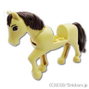 レゴ パーツ ばら売り #bb1279c01pb10 馬 - 可動首：タン | LEGOの部品