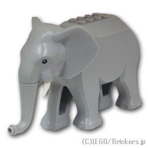 レゴ パーツ ばら売り #elephant2c02 ゾウ - 白い牙：グレー | LEGOの部品