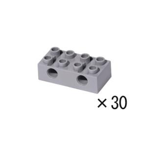 レゴ gobrick ブロック 2凸×4凸 - 2ピン穴 32個セット：グレー | LEGO 互換