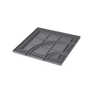 レゴ gobrick プレート - カーブレール：ダークグレー | LEGO 互換