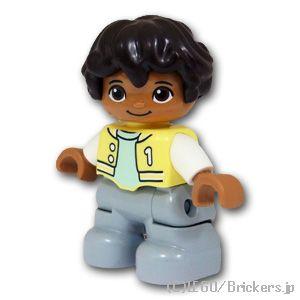 レゴ フィグ/人形 ミニフィグ デュプロ フィギュア 男の子 - ブライトライトイエローのジャケット...