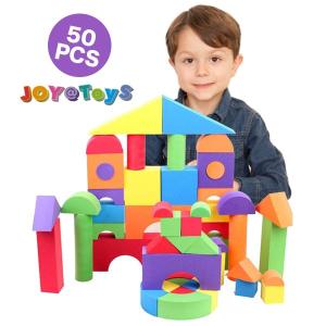 やわらか つみき ブロック EVA素材 知育玩具 安全な おもちゃ (JOY@SoftBlock50)