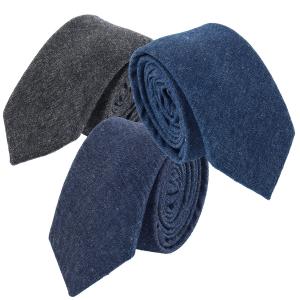 デニムA ネクタイ 3本セット 無地 コットン ６cm幅