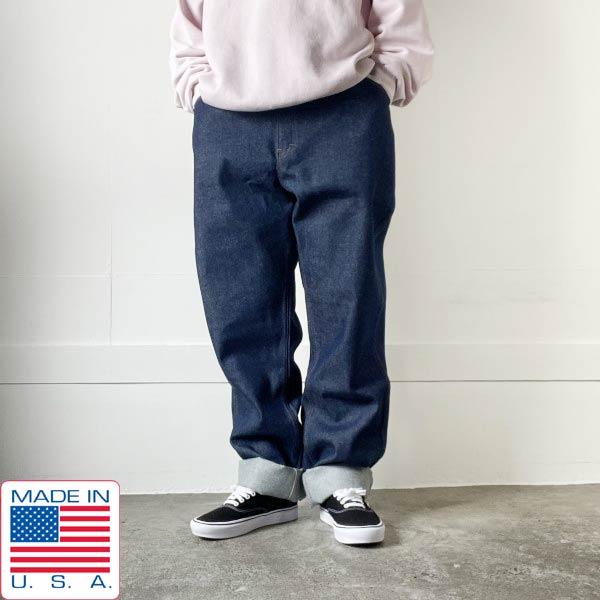 新品 80s USA製 SADDLE KING KEY リジット デニム ジーンズ W46 濃紺 ア...