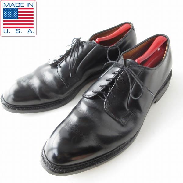 美品 USA製 アレンエドモンズ Leeds プレーントゥ 黒 13D 31cm アメリカ製 大きい...