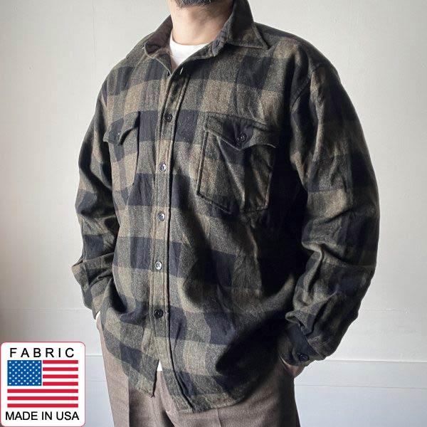 PENDLETON ペンドルトン ブロックチェック ガイドシャツ L 緑×黒 バッファローチェック ...