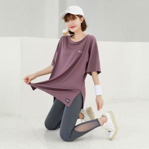 半袖 トップス ロング丈 ヨガトップス ヨガウ...の詳細画像3