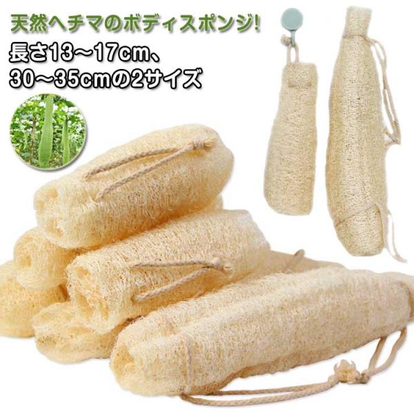 バススポンジ 体洗い 背中用 シャワー ヘチマたわし ボディスポンジ あかすり 天然ヘチマ ボディタ...