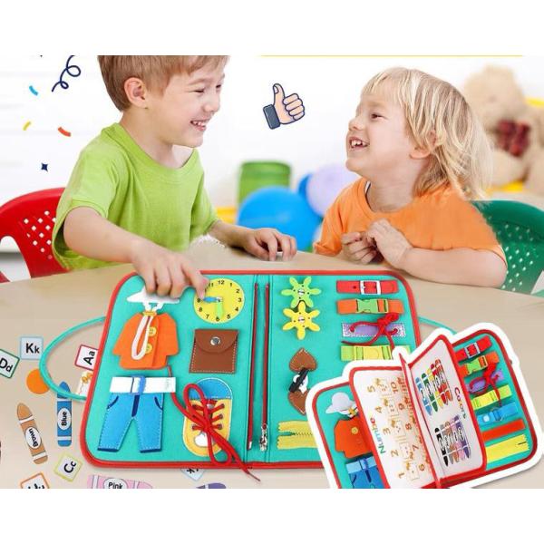 モンテッソーリ おもちゃ 幼児 玩具 むすびもち 布絵本 モンテッソーリボード お着替えの練習 知育...