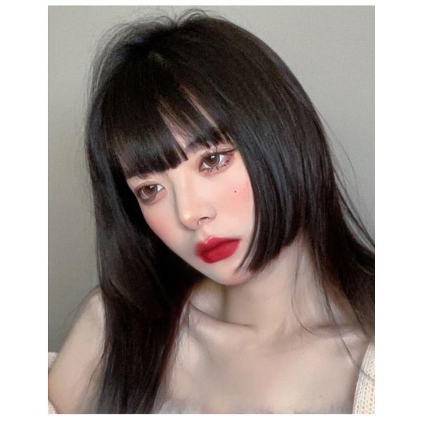 送料無料 ウィッグ 前髪 姫カット 部分 ポイント 前髪ウィッグ エクステ サイド付き 前神 ぱっつ...