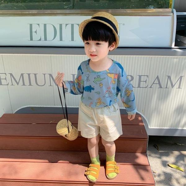 送料無料 接触冷感 ラッシュガード キッズ 長袖 ロング Tシャツ トップス 子供 ベビー 男の子 ...