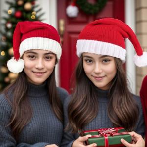 クリスマス帽子 サンタハット 4枚セット ニッ...の詳細画像2