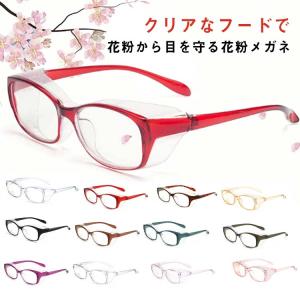 花粉メガネ 花粉 保護メガネ クリア フード付きメガネ 透明 花粉めがね 送料無料 花粉ゴーグル 花粉眼鏡 レディース メンズ 花粉対策メガネ 花粉症