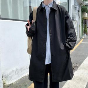 スプリングコート メンズ ステンカラーコート ...の詳細画像1