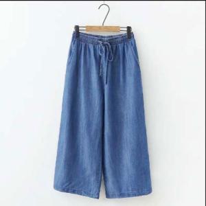 ワイドパンツ デニムパンツ ガウチョパンツ レ...の詳細画像1