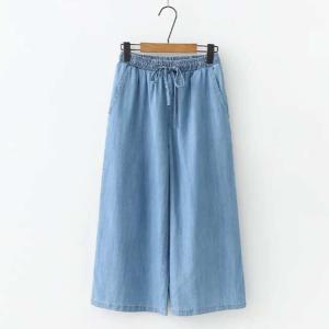 ワイドパンツ デニムパンツ ガウチョパンツ レ...の詳細画像2