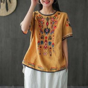 【送料無料】刺繍 ブラウス チュニック Tシャ...の詳細画像3