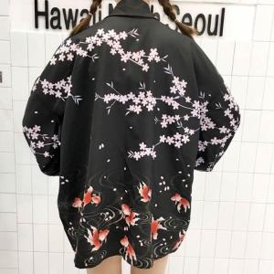 レディース 桜 ハッピ メンズ 袢天 着物 カ...の詳細画像2