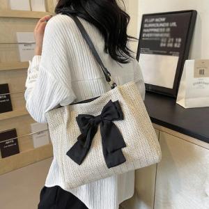 かごバッグ 手提げバッグ ストローバッグ 肩掛...の詳細画像2
