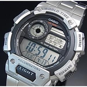 CASIO Standard カシオ スタンダード 世界地図表示ワールドタイム メンズ腕時計 メタルベルト 海外モデル AE-1400WHD-1AV