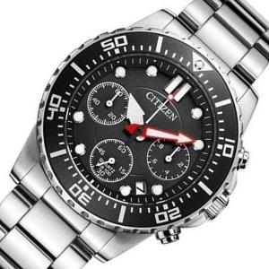 CITIZEN Chronograph シチズン クロノグラフ メンズ腕時計 ブラック文字盤 メタル...