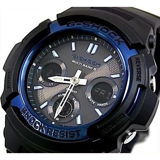 CASIO G-SHOCK カシオ Gショック ソーラー電波腕時計 アナデジモデル ブラック×ブルー...