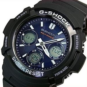 CASIO G-SHOCK カシオ Gショック ソーラー電波腕時計 メンズ ブラック/ネイビー 国内正規品 AWG-M100SB-2AJF｜bright-bright