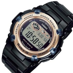 CASIO Baby-G カシオ ベビーG REEF seriesリーフシリーズ ソーラー電波腕時計 レディース ブラック/ピンクゴールド 国内正規品 BGR-3003U-1JF｜bright-bright